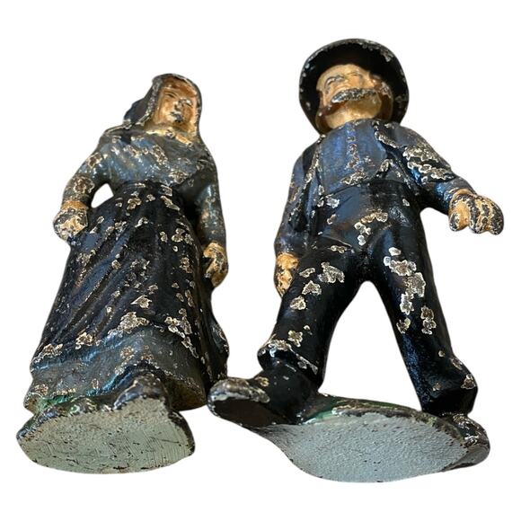 Vintage 1940-50's Cast Iron Amish Figurines - Set of 4 - A286 - Picture 11 of 13